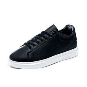 Basic Flat Sneaker Faux leather For Men Black