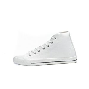 Basic Lace-Up Knit Ankle Sneakers For Men - White